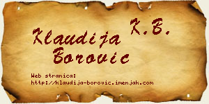 Klaudija Borović vizit kartica